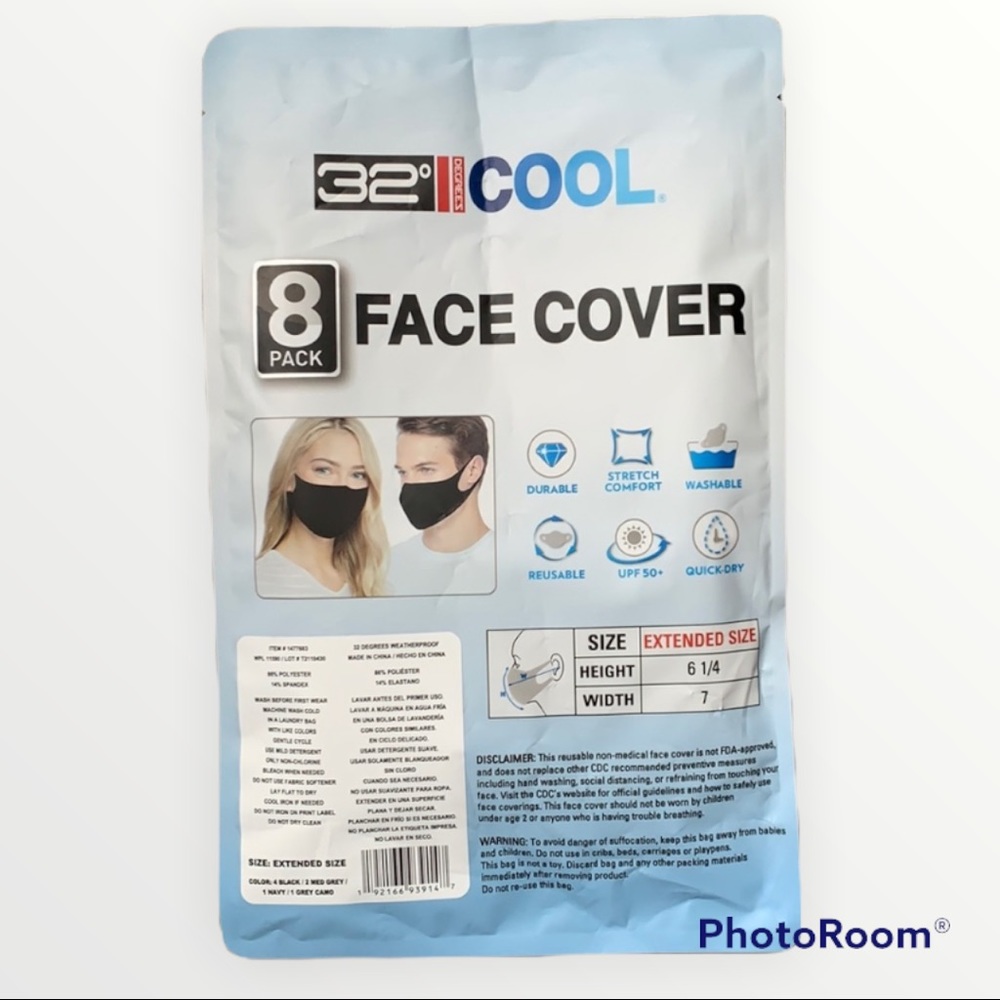 32 Degree 8Pack Adult Face Mask Set - Picture 9 of 10